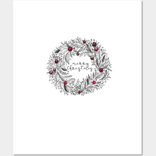 Christmas Gift - Xmas Wreath - Merry Christmas Posters and Art